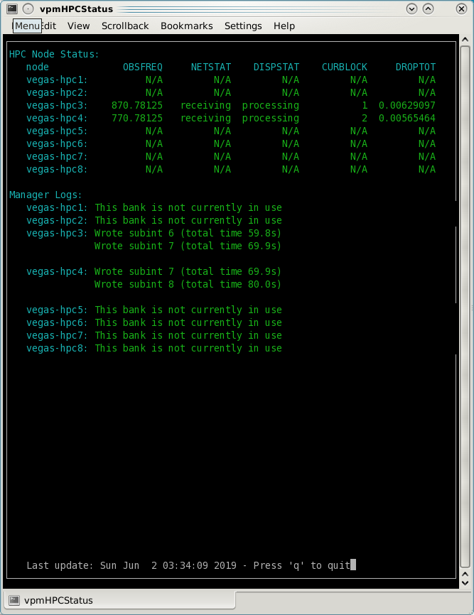 VPM HPC status, LBW
